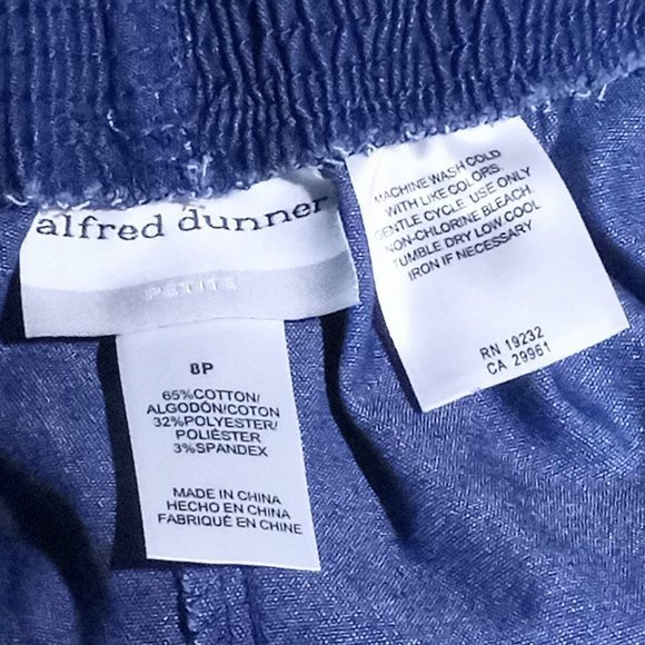 Alfred Dunner Pants Size 8P‎ Petite Blue Polyester Cotton Blend #1207 - Picture 3 of 3